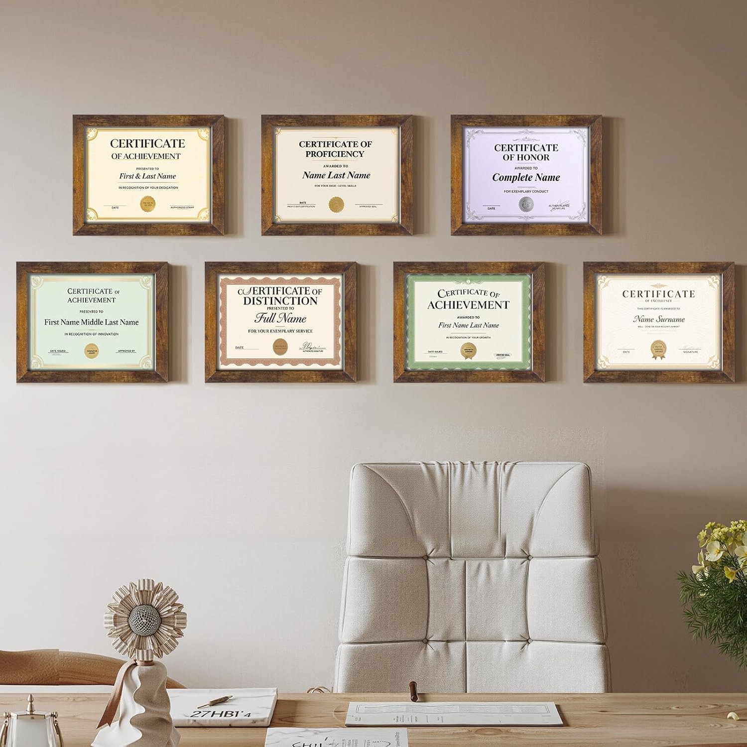 Certifications wall at Dr. Sachin A. Jayavant